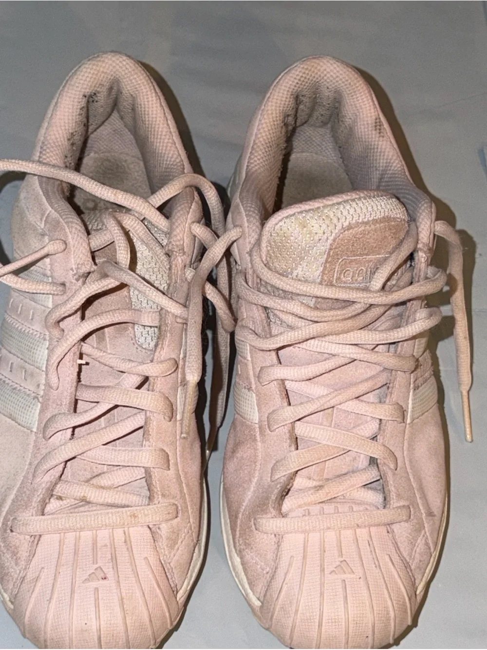 Adidas Superstar Originals Low Icy PINK Leather Sneaker Shoe Womens 8.5 USA Used